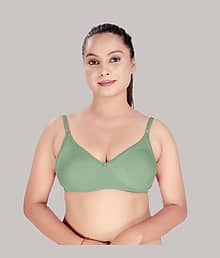 haya fashion Cotton Women's Push Up Bra ( Sea Green ) Cotton Pushup Seamless non Padded Bra