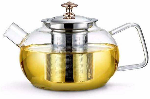 IndusBay 1000 ML Stovetop Safe Glass Teapot Kettle with...