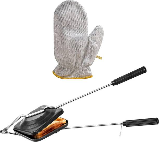 SWAURSAHA Non-Stick Plain Sandwich Toaster with Gloves ...