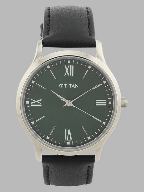Titan Karishma Green Dial Black Leather Strap Analog Wa...