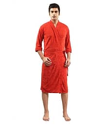 superior Single Free Size Bathrobe Red