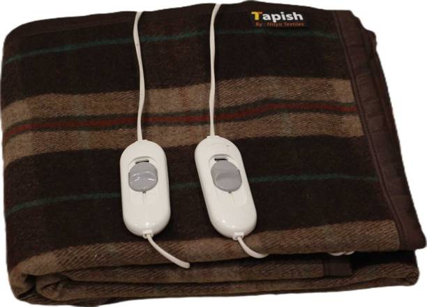 Tapish Checkered Double Electric Blanket for Heavy Win...