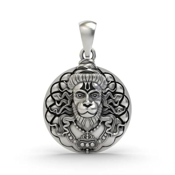 Hanuman Locket for Men & Women | Spiritual Religious Pendant with Chain | Bajrangbali Hanuman Ji Kavach for Protection, Strength, Positive Energy & Devotional Wear Unisex