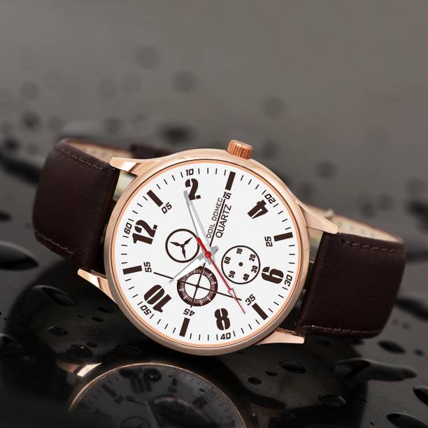 Slim Case Design Analog Watch - For Men 331-WHITE