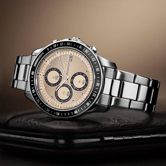 Sonata Chronos Quartz Champange Round Dial Men's Watch ...