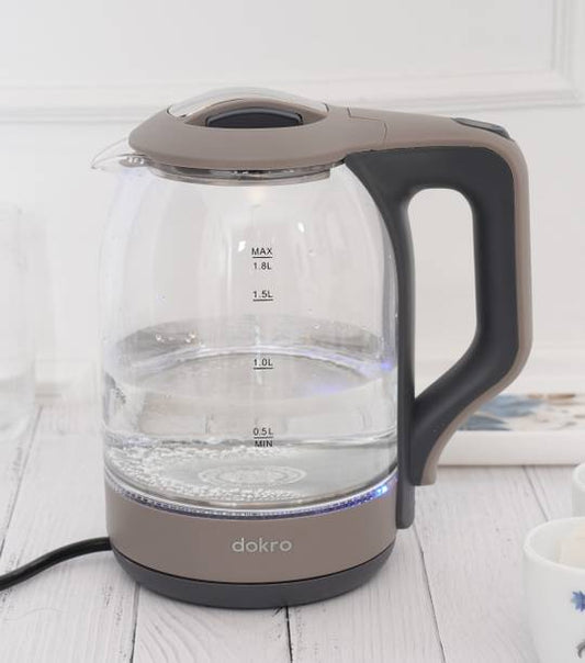 dokro 1.8L Electric Glass Kettle (1350W) | Borosilicate...