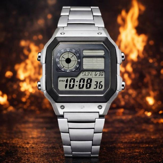 EMPOWER METAL DIGITAL BLACK DIAL SILVER STAINLESS STEEL...