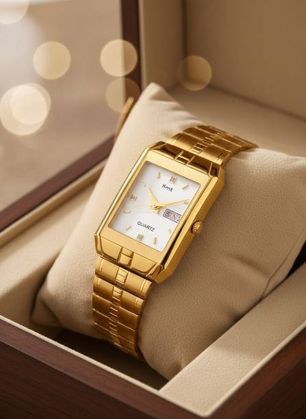 Exclusive Premium White Dial GOLD Golden Chain Day & Da...