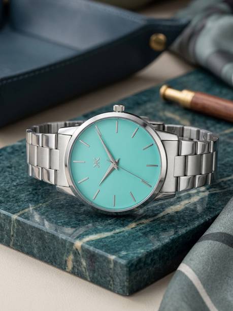Turquoise Blue Minimal Dial Classic Design with Stainle...