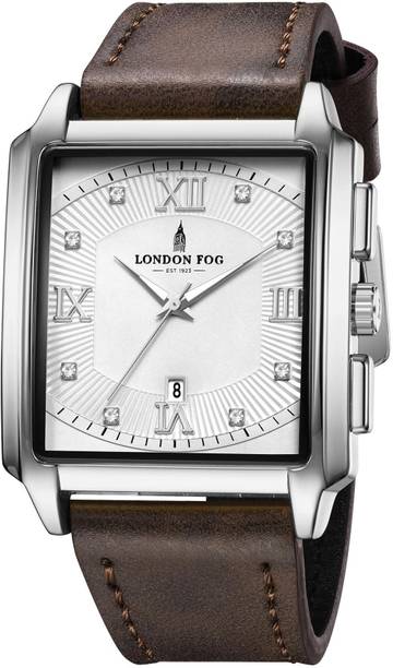 Mayfair Collection White Dial Leather Strap Crystal Hou...