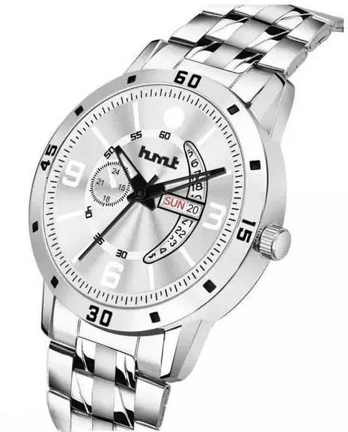 Date & Day Functioning Silver Dial Chain Analog Watch ...