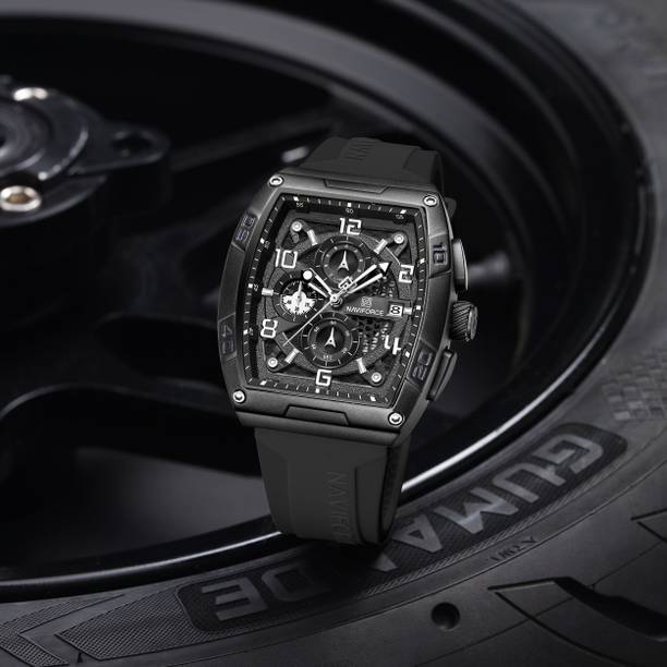 Black Luminous Hollow Dial with three chrongraph functi...