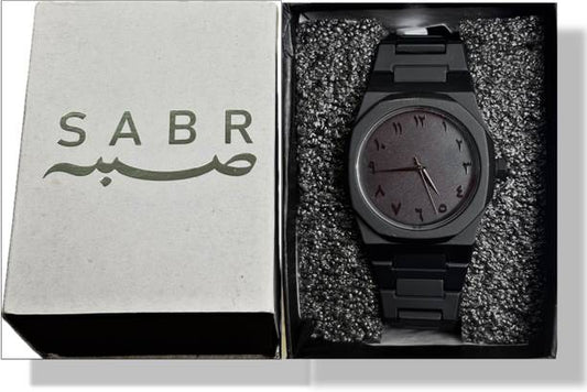 Luxury Matte Black Aura Wrist Watch Arabic Dial Watch W...