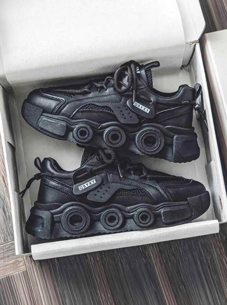 BLACK SHOES PREMIUM QUALITY MEN Sneakers Casuals (Black...