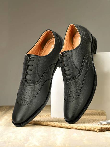 Desiner Derby Napa Leather Black Lace-Ups Office Party ...