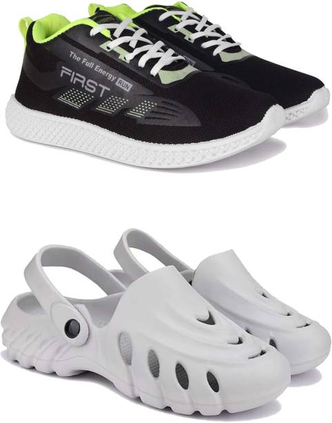 Men’s Sports Shoes & Slippers Combo | Running Shoes & D...