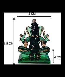 1st Time Lord Ganesha Crystal Glass Idol ? Both Side Blessing Statue | Elegant Handmade Pooja & Home Decor Showpiece, Size -5X 5 X 6.5 Cm, Pack of 1