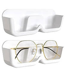 2 Pieces Specs Holder Wall Mounted/Sunglasses Display Case with Adhesive Sticker/No-Drill Display Stand/Specs Holder Plastic Case/Eyewear Case Shelvin