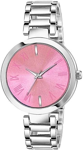 Pink diamond studded attractive watch style trending de...