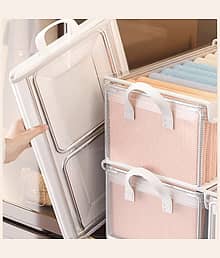 26L Folding Storage Box with Lid | Non-Woven Fabric Foldable Storage Organizer with Cover P3