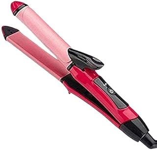 Nova 2 In 1 Hair Straightener Plus Curler with Ceramic Plate, Pink