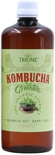 Treome Tulsi Flavoured Organic Kombucha Green Tea, Probiotic-Rich, Natural Green Tea, Refreshing Detox Drink Net 500ml