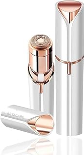 2-in-1 Eyebrow Trimmer for Women, Facial Hair Remover, USB Rechargeable Epilator with Ring Light, White (White, Mini)