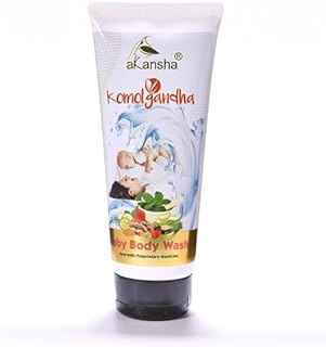 AKANSHA Komolgandha Ayurvedic Chemical Free Skin Exfoliating Cleansing Body Wash For Kids (0-12 years)- 200ml