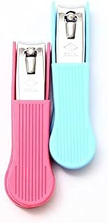 2 Pieces Nail Clipper with Comfort Grip Nail Catcher - Chrome Plated Toenails Clippers Nail Cutter Catches Clippings Sharp Sturdy Trimmer Stainless St