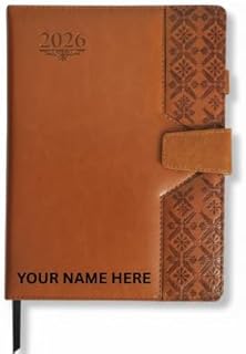 B5 Premium Leather Diary 2026 | 365 Pages |Size (24 cm X 18 cm) | Brown Color | Perfect Grid Ruling Notebook for Office, College for Meetings & Appoin