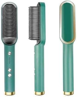 ANGENIL 2in1 Ceramic Hair Straightening Brush, Hair Straightener for Woman, Electric Hair Brush Straightener Comb for Smooth, Silky Hair - Straightene