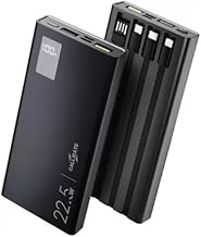 CALLMATE CM68 10000 mAh Li-Polymer Power Bank with 22.5W Quick Phone Charge 3.0,Fast Charging Power Delivery 3 Output & 2 Input, Type C PD Input and O