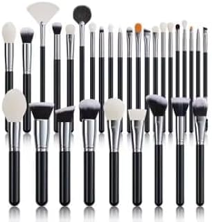 30Pcs Professional Makeup Brush Set Original Natural-Synthetic Kabuki Foundation, Face Powder, Highlighter, Contour, Eye Shadow, Eyebrow, Eyeliner, Ma