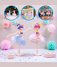 3MADS 2 Piece of Ballet Dancing Girl Mini Figurine Showpiece