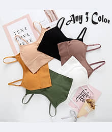 3Mads Pack of 3 Cotton Blend Removable Padding Women's Cami bra ( Multicolor5 ) GBra013_ANY3