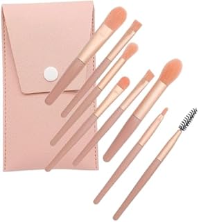 MKSL® Makeup Brush Set 8PCS Mini With Storage Premium Synthetic Kabuki Foundation Face Powder Blush Eyeshadow Brush Makeup Brush Kit with Blender Spon
