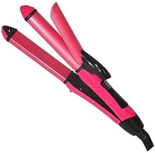 2 in 1 Hair Straightener and Curler, Hair Straightening Machine, Beauty Set of Professional Hair Straightening and Hair Curling with Ceramic Plate For
