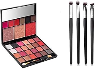 HUDA CRUSH BEAUTY Eyeshadow Palette with Brush Set Combo of All in One Makeup kit Palette with Eyeshadow Blending Brushes (4pcs Eye Shades Brush)