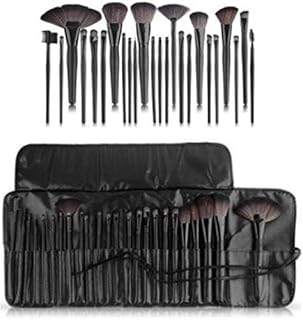 Bristle Makeup Brush Set With Pu Leather Case - Black, 24 Pieces, 24 In 1 Makeup Brush Black