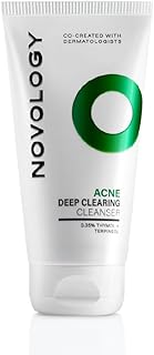 Novology Acne Deep Clearing Cleanser with Thymol+Terpineol| Face Wash for Acne,Whiteheads,Blackheads| Gentle, Non-Drying Formula, Suitable for Sensiti