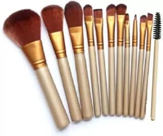 Makeup Brush Set - 12pcs Synthetic Fiber Bristles - Multi Color - For Powder, Foundation, Eyeshadow, Blush, Mascara, Eyeliner, Lip