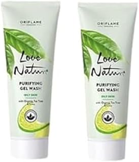 oriflame sweden love nature purifying gel wash with organic tea tree & lime face wash (pack of 2) - 250 ml and stylish hair/head band [ASSORTED](E-KAR