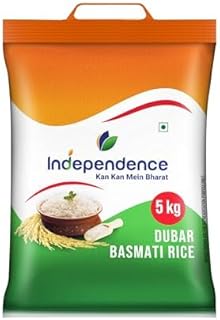 INDEPENDENCE DUBAR BASMATI RICE 5 KG PCH | Long Rice Grain Tasty, Non-sticky & Rich Aroma |Naturally Aged