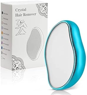 RYUKCREATIVES Crystal Hair Remover - Reusable Painless Magic Epilator & Exfoliator Stone for Women & Men (Pack of 2) – Nano Glass Body & Face Hair Rem