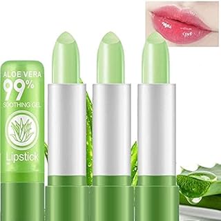 Long Lasting Nutritious Lip Balm Lips Moisturizer Magic Temperature Color Changing Aloe Vera Lipstick Pack of 3
