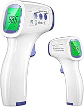 DR VAKU Infrared Digital Thermometer For Fever, Non-Contact Laser Infrared Thermometer Temperature Gun [Battery Included] - White and Blue, Plastic