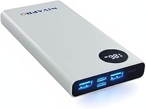 10000mAh Portable Power Bank with 22.5W Ultra Fast Charging, LED Digital Display, Multi-Port USB-A and Type-C Output, White