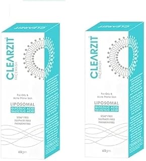 Clearzit Face Wash For Oily & Acne Prone Skin | Sulphate Free, Paraben Free Each-60G (Pack Of 2) Clams And Soothes Skin Face Wash