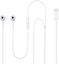 Original Type-C Earphone Compatible with All USB-C Smartphones Including Samsung Galaxy S24/S23/S22 Ultra, Stereo Sound, a Built-in Microphone for Cle