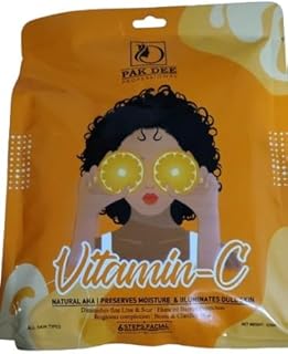 VITAMIN C FACIAL KIT 6 step Vitamin C Skin Brightening Facial Kit | Exfoliates, Reduce sunburn, Brightens skin | Lemon Essential Oil +Almond Oil +Whit